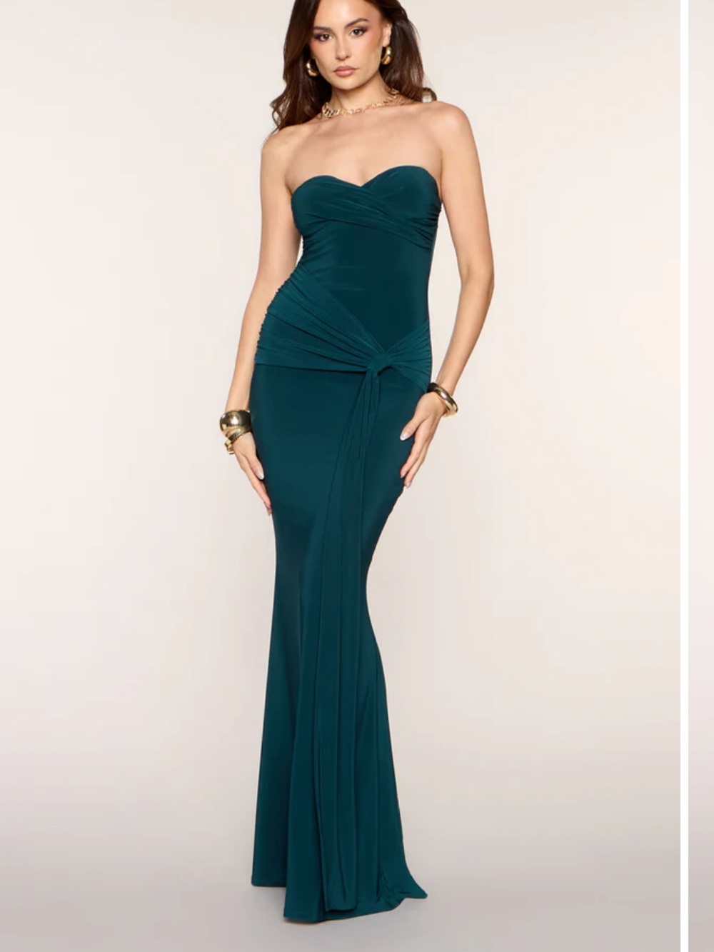 Windsor Strapless Mermaid Gown in Teal Green M